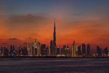 Obraz premium Downtown Dubai at Sunset