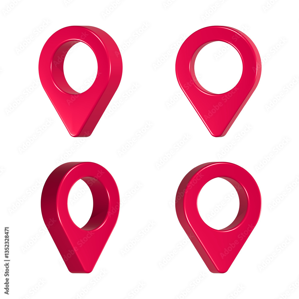 Poster pin map icon 3d rendering