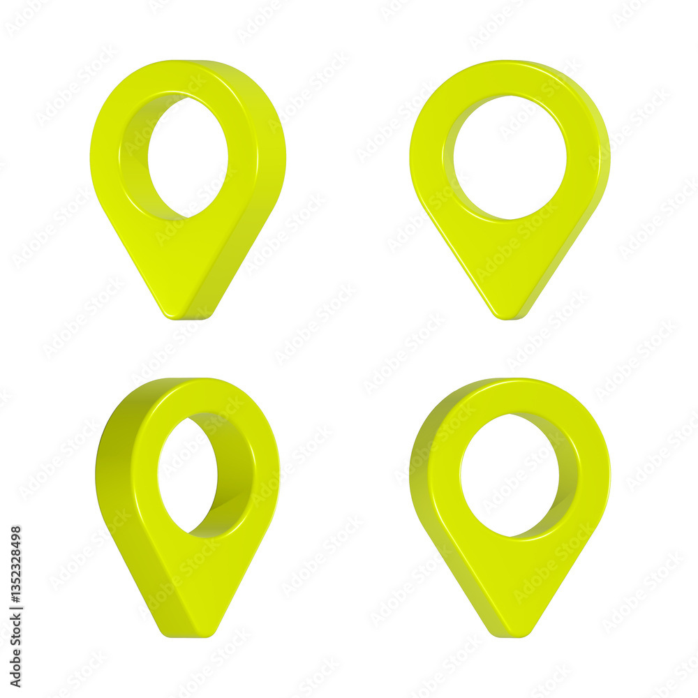 Poster pin map icon 3d rendering