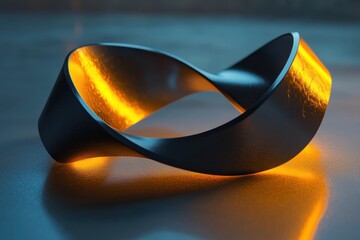 Infinity concept mobius strip with endless loop and soft diffused lighting