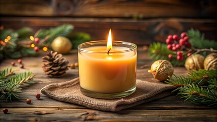 christmas still life with candle