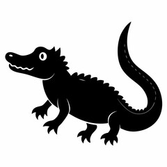 Crisp Crocodile Silhouette Artwork