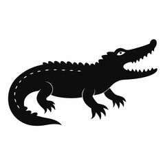 Crisp Crocodile Silhouette Artwork