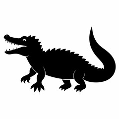 Crisp Crocodile Silhouette Artwork