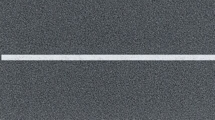 Fototapeta premium Straight white line on asphalt road surface captured in overhead view