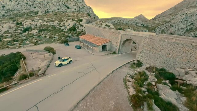 Road in the mountains, Sa Calobra Mallorca - FPV Drone Footage