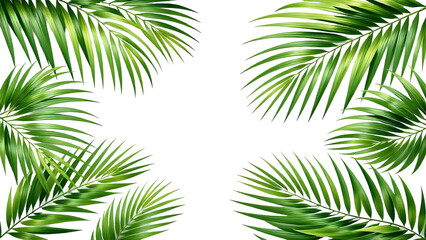Palm tree leaves boarder.