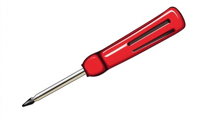 Red Screwdriver With a Metallic Tip