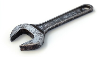 Rusty Wrench Isolated on White Background