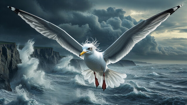 seagull flying in the sky