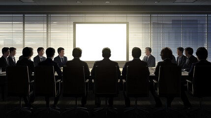 Business Meeting in Modern Conference Room with Presenters and Attendees