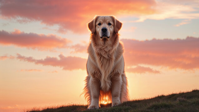 dog at sunset
