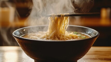 a bowl of steaming hot soup 