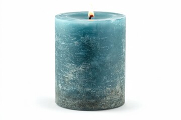 a blue candle on a white background 