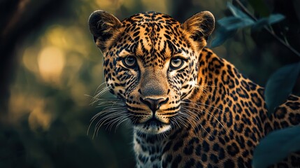 Obraz premium a leopard looking at the camera 