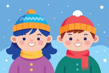 Fototapeta premium children in winter