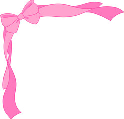 Coquette Pink Bow Ribbon Conner Frame