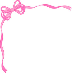 Coquette Pink Bow Ribbon Conner Frame