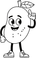 Obraz premium Cartoon Mangoes Coloring Page