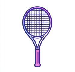 Tennis racket  a simple vector graphic outline icon  white background