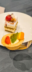 Cakes for snacks at receptions. Cakes are a popular party food.