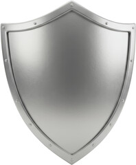 A Metallic Silver Shield for Protection and Security A Blank Template for Design