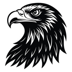 Fototapeta premium Eagle heads heads black and white vector, Head of an eagle in the form of the stylized tattoo. Eagle Mascot Vector Illustration