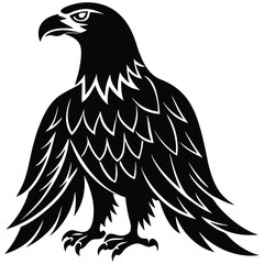 Eagle heads heads black and white vector, Head of an eagle in the form of the stylized tattoo. Eagle Mascot Vector Illustration