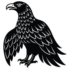 Eagle heads heads black and white vector, Head of an eagle in the form of the stylized tattoo. Eagle Mascot Vector Illustration