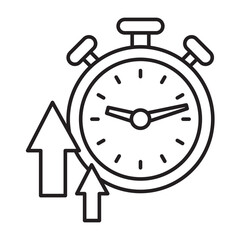 Time Tracker Vector Line Icon Design