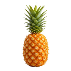 Fototapeta premium A single pineapple with green leaves isolated on a black background