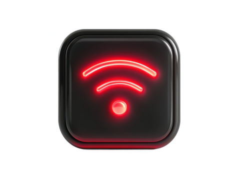 3D Full Wi-Fi Signal Strength Icon Isolated on White Transparent Background