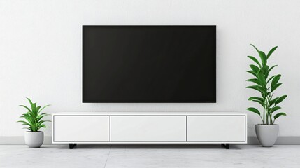 Modern TV Stand in White Room