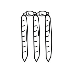 Wicket line doodle icon with white background vector stock illustration