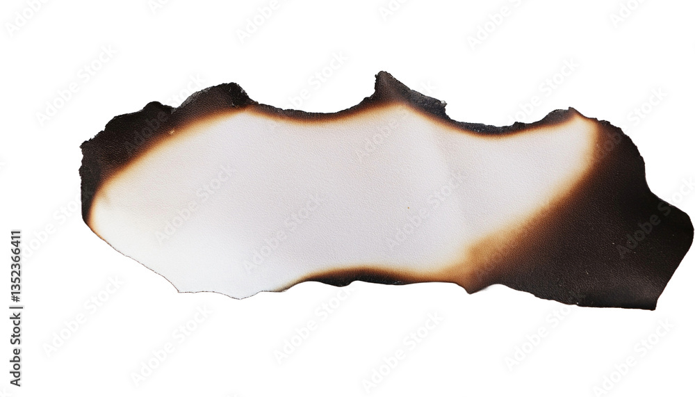 Poster burnt paper texture with charred edges and a pristine untouched section