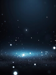 Obraz premium Elegant Blue Bokeh Lights on Dark Background for Festive and Dreamy Design