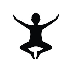 the boy is yoga silhouette art