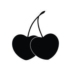 heart shape cherry silhouette art