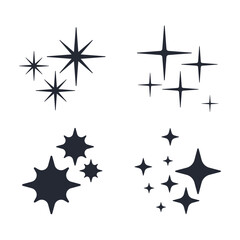 Obraz premium Set of stars icon logo vector illustration. star pack symbol template for graphic and web design collection