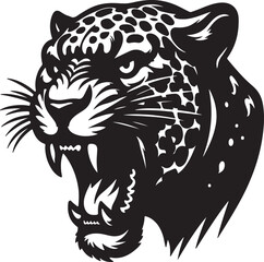 happy and angry leopard vector with white background