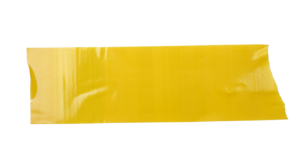 a piece of yellow tape with the edges peeling off