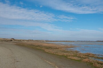Fototapeta premium beautiful deserted beach at East Head West Wittering West Sussex England 