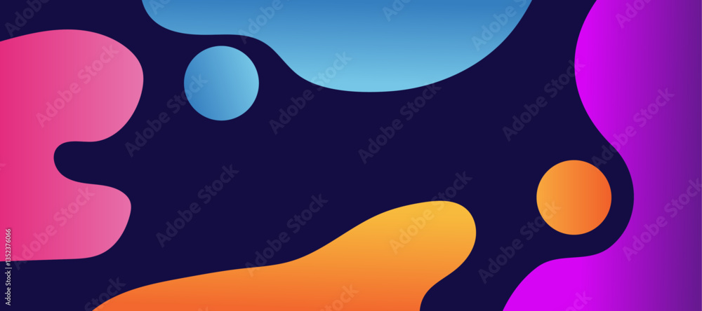 Poster color gradient background design. abstract geometric background with liquid shapes.