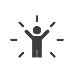 man with arms raised in silhouette