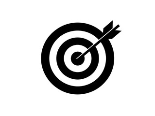 Target with arrow or target black and white colour PNG file isolated on transparent background ,cut out, clipping path, close up, high quality

