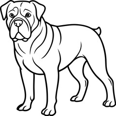 Obraz premium Loyal Guardian: A strong illustration of a Rottweiler, exuding confidence and loyalty, stands alert, a symbol of protection.