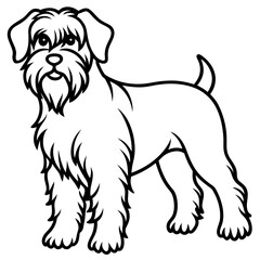 Fototapeta premium Elegant Schnauzer Portrait: A meticulously detailed illustration of a sophisticated schnauzer, showcasing its distinctive beard, expressive eyes, and a poised stance.