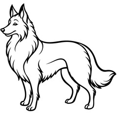 Obraz premium Elegant Canine: A striking black and white illustration of a majestic canine, exuding grace and composure. This artwork celebrates the dog's elegant physique.