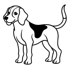 Elegant Beagle: A meticulously crafted image of a beagle, its form rendered in a sophisticated line art style.