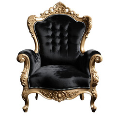Luxury_Black_Velvet_Armchair_Gold_Frame_Ornate_Details